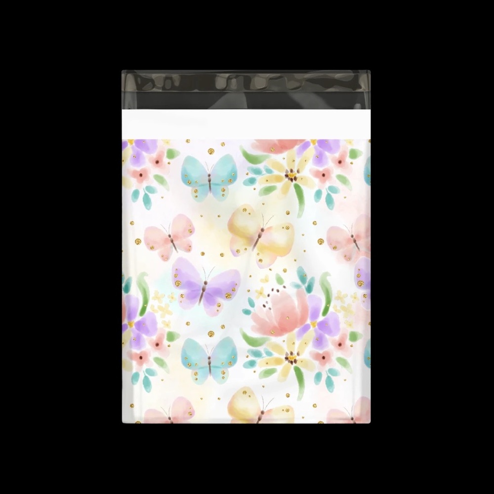 ( Last 2 ) 25 10X13 Watercolor Butterfly Poly Mailers Bags CLEARANCE - Picture 6 of 6